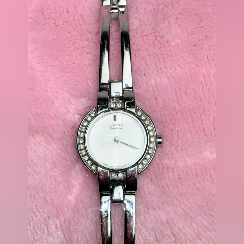 Citizen Ecodrive Women's Silver Watch with Crystal Accents